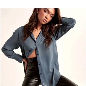 Abercrombie & Fitch Slate Blue Button-Down Shirt